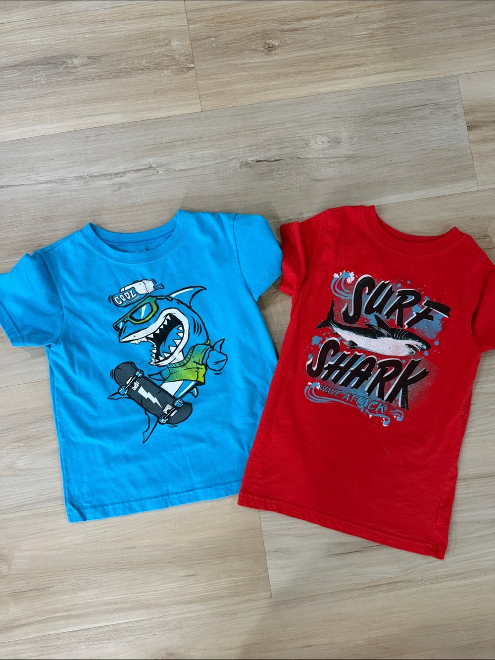 Garanimals Bright Blue & Red Shark Graphic Tees - Kids Short Sleeve